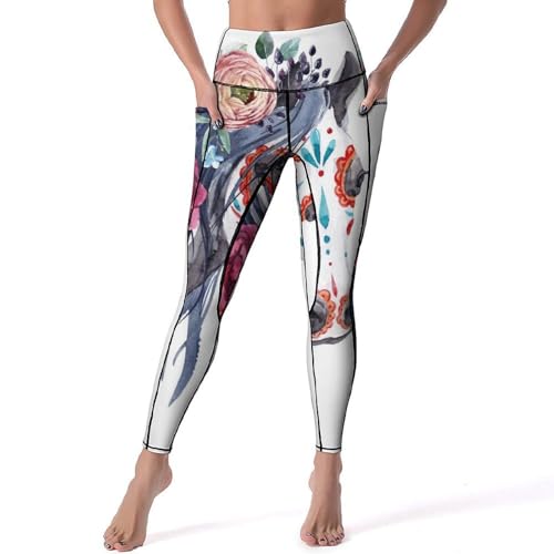 Legging cheval aquarelle opaque et confortable pour éliminer les frottements au sport