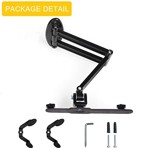 iTODOS Foldable Tablet Wall Mount Holder for 7 to 12.9 Inch Tablets,iPad, Galaxy Tabs,Fire,Slate, Articulating Arm Swivels Extension Rotation, Durable Aluminum Alloy(Black) - Thumbnail 7