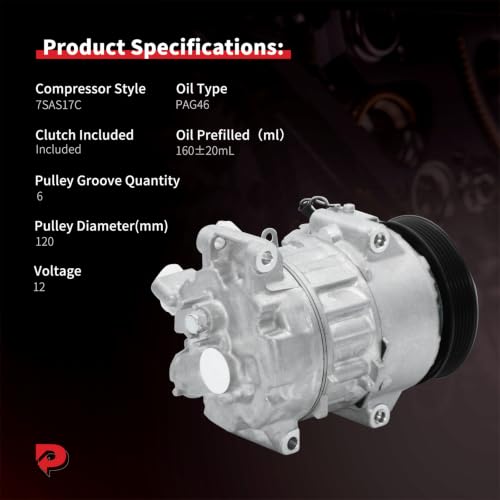 Image of PHOBOOS A /C Compressor with Clutch Compatible with Toyota RAV4 2013-2018 L4 2.5L, Gas, Fits FWD ONLY. Fast Cooling, Low Noise, Easy Installation, Ref. CO 29184C