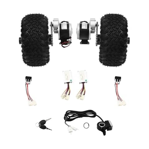 LIAPDG 250W/24V Motor Drive Air Wheel Conversion Kit, Double Wheel Set for Electrical Beach Scooter Wheel Kit for Electric Cart Scooter with Reverse Gear Switch (250W/24V+Thumb Throttle) Cover