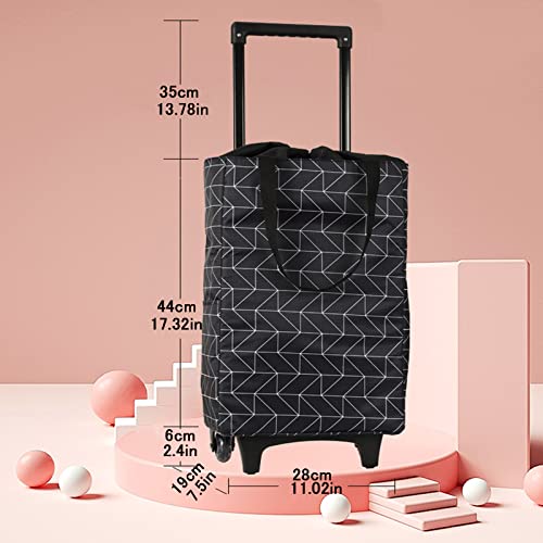 ROEWIAM Einkaufstrolley Einkaufstrolley mit 4 Rädern Zusammenklappbarer Einkaufswagen mit großer Tasche 20kg, 21L… – Bild 8