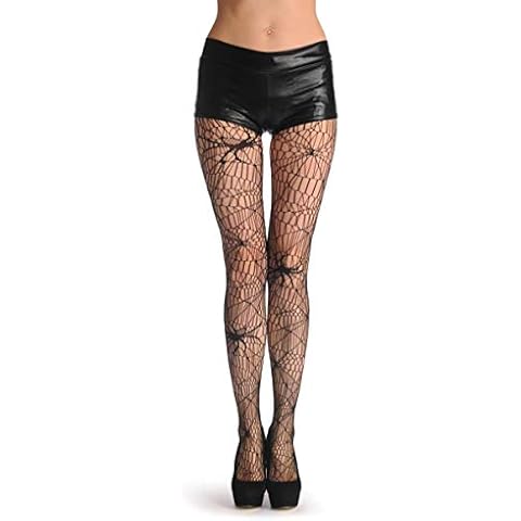 Abberrki Womens Halloween Stockings Skull Fishnet Tights Spider Web Fishnets (Black # 1) Cover