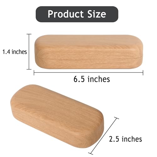 Image of Glasses Case, Portable Sunglasses Case, Wood Grain Hard Shell Eyeglass Case, Glasses Case With Cleaning Cloth For Women Girls