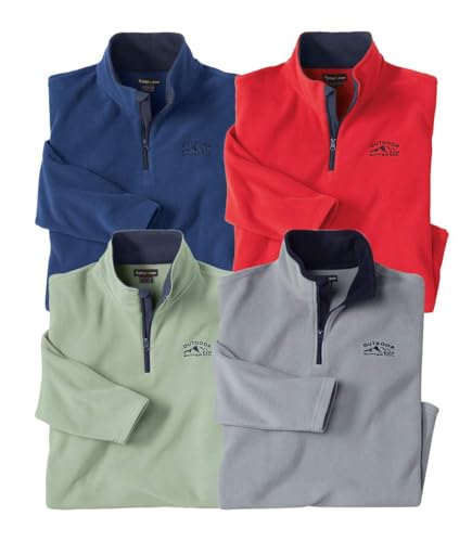 ATLAS FOR MEN - 4er-Set Outdoor-Pullover aus Microfleece - L