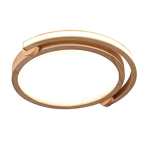 Plafonnier LED dimmable en bois de 49cm avec 3 températures de couleur