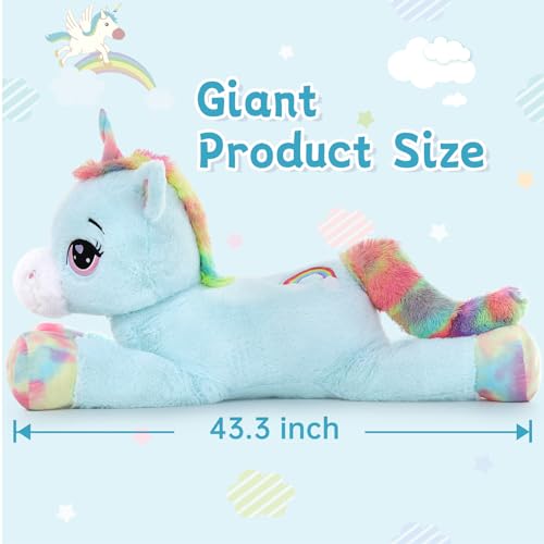 Muiteiur W401_1_110 43Inch Large Unicorn Stuffed Animal, 5.4Lbs Giant Unicorn Plush Hugging Pillow thumb #1