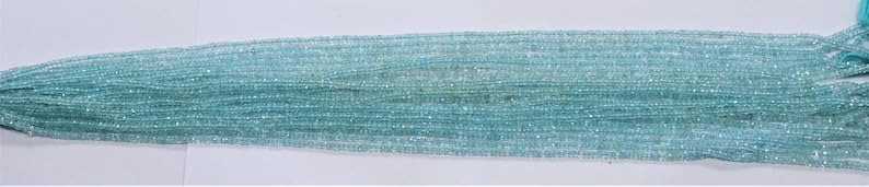 Perles aigue-marine naturelle taillée de haute qualité pour collier - 3