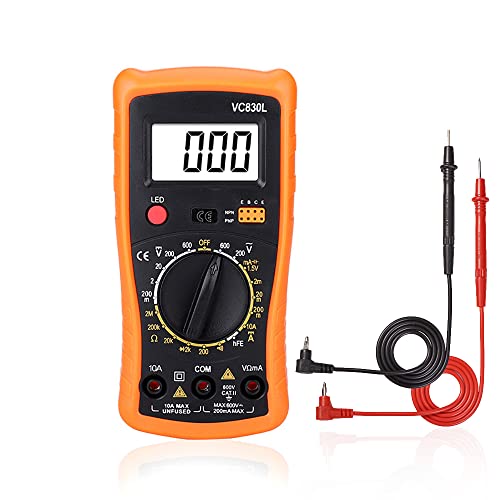 Digital Multimeter Pocket Clamp Multimeter Multifunction Tester Voltmeter Ammeter Ohm Meter Ac/Dc Ohm Voltage Amplifier and Diode Voltage Electrical Tester with Backlit LCD, Home Professional Use Car