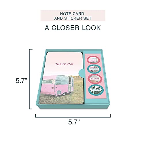 Image of Studio Oh! Closer Look Blank Thank You Cards Set with Envelopes & Stickers, 12 Assorted Note Cards (4 Designs), 4.5 x 5.5 Inch, 260 GSM Thick Paper, Decorative Stationery Set for Gifts, All Occasions