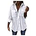 Grembiule Lavoro Pulizie Camicia Colore Ladies Sciolto Bavero Solido Manica Irregolare Casual Top Long Women's Bluse Camicia Elegante Lunga
