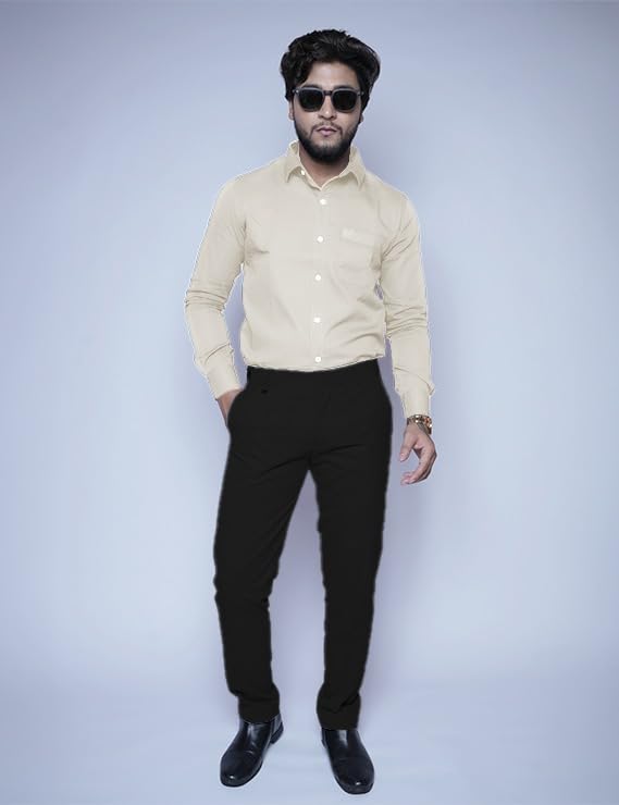 Image of Men's Slim Fit 100% Cotton Solid Full Sleeve Shirt | Premium Casual & Formal Wear for Men