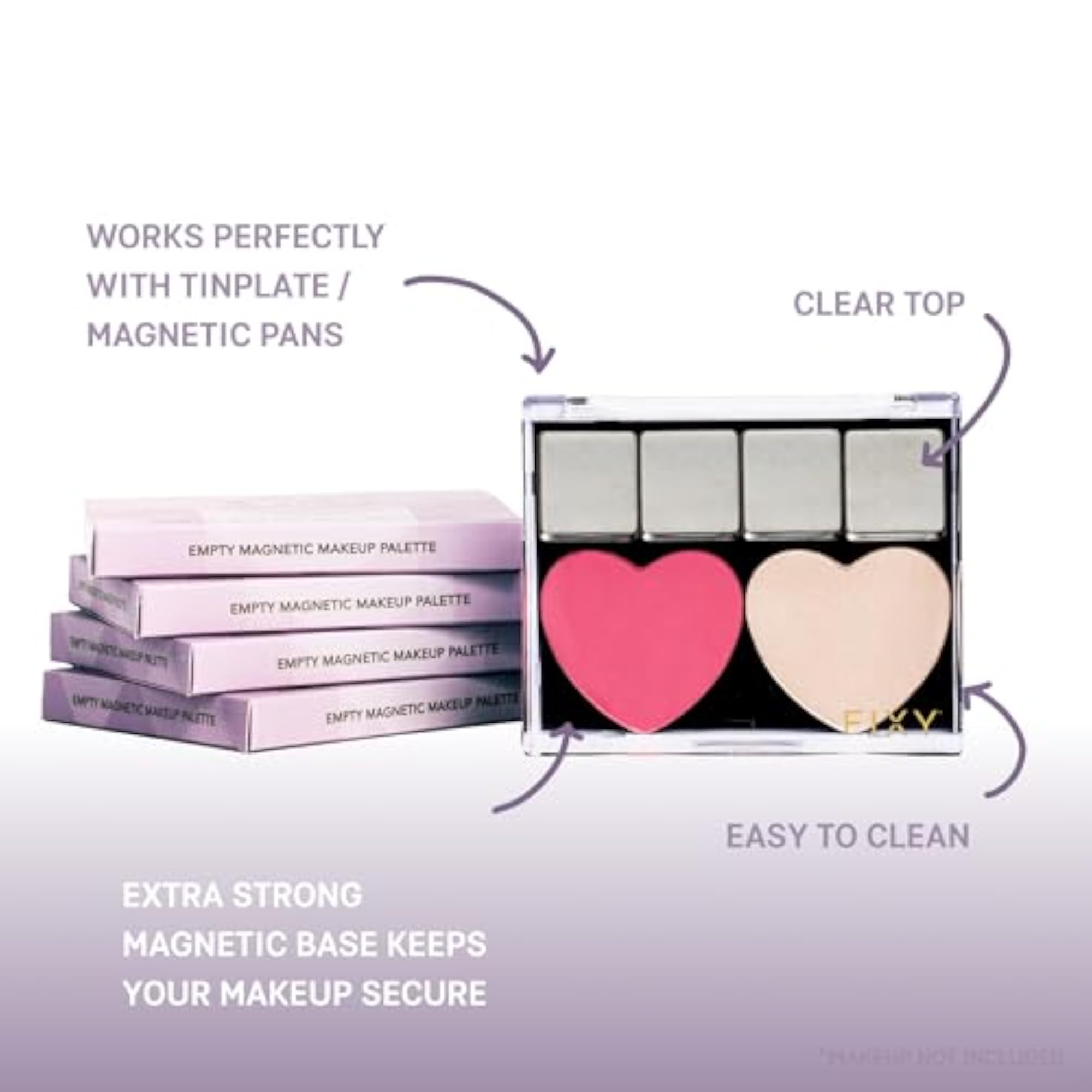 Pink Magnetic Makeup Organizer, Travel-Friendly Palette