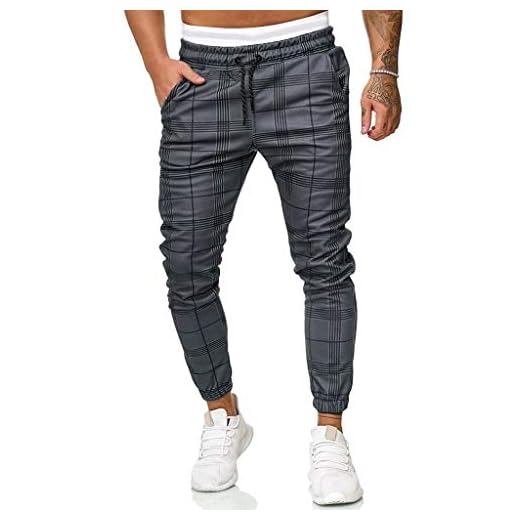 URIBAKY Pantalon Homme Slim Carreaux Impression Pantalon Jogging Bas de Survêtement Sweat Pants Sarouel Sport Slim Pantalon de Travail Pantalons Danse Pants Jogger Homme Pantalon de Travaille