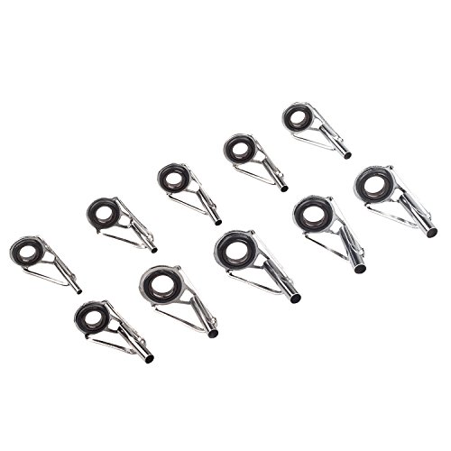 Basune Spinning Rod Guides Tip Ceramic Guide With Eyelets, Fishing Rod Guide Replacement Tip Spare Parts Repair And Tips Repair Eye Loop Kit With Box For Spinning Rods Sea Fishing (10 Size - 80Pcs) #TOP2