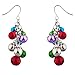 Lux Accessories Silver Tone Christmas X-Mas Jingle Bells Chandelier Earrings
