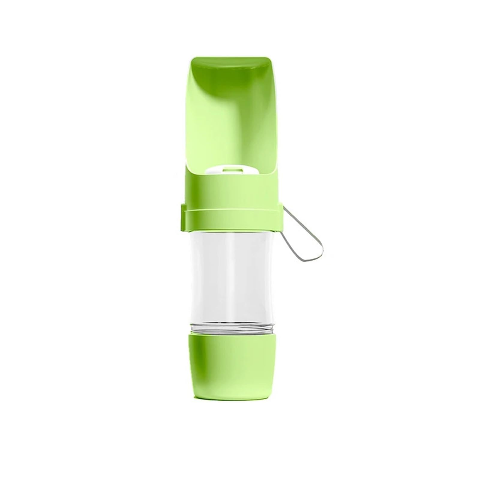 Tragbare Faltbare Haustier-Wasserflasche mit Lebensmittelbehälter, Reisenapf im Freien(Green)