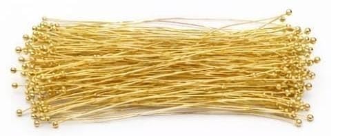 Gold Plated Brass Ball Head Pins for Mogra Jewellery Making, Traditional Design, DIY Craft Supplies