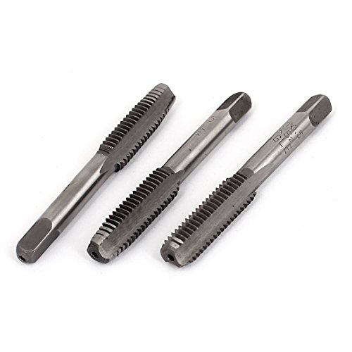 Aexit 3 Pcs Taps 10mm M10x1.5mm HSS Straight Screw Thread Metric Pipe Taps Hand Tap