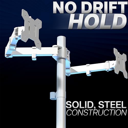 VIVO Dual Monitor Desk Mount, Heavy Duty Fully Adjustable Stand, Fits 2 LCD LED Screens up to 32 inches, White, STAND-V032W by VIVO - Image 8