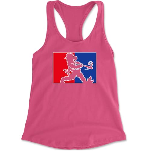 The Pxv Racerback Batter Up Philly Baseball Phan Large Hot Pink Ladies Tank Top