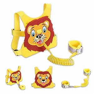 Toddlers Leash + Anti Lost Wrist Link Child Kids Safety Harness Kids Walking Wristband Assistant Strap Belt for Boys…