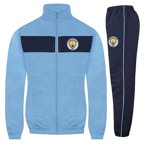 Manchester City FC Official Soccer Gift Boys Jacket & Pants Tracksuit Set