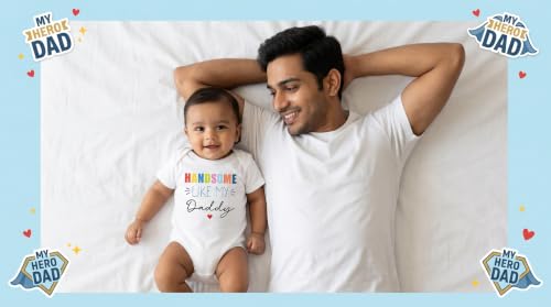 Image of Lillypupp Cotton Body Suit For New Born Baby Boy Girl Made To Express Love For Fathers /Daddies. Half Sleeves Romper Bodysuit Clothes For Infant Toddler Boys Girls.