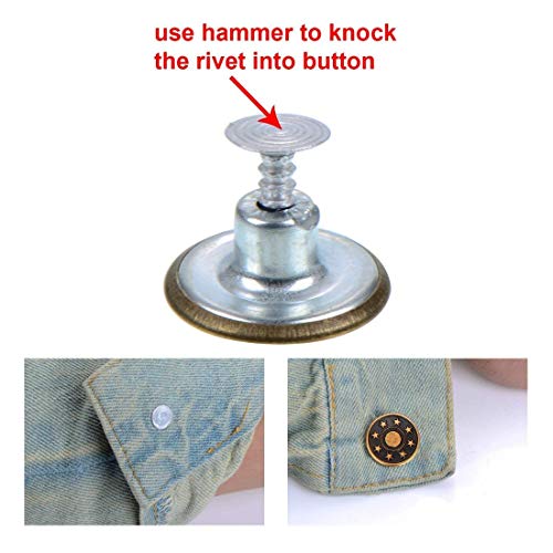 Image of DIY Crafts Design No # 1, Mixed & Combo Set for All Purpose, 40 Sets Jeans Buttons Metal Button Snap Buttons Re (Design No # 1, Mixed & Combo Set for All Purpose)