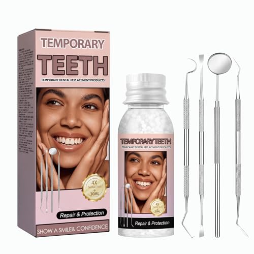 Image of Tooth Repair Kit, Moldable Tooth Filling Repair Kit with 4 Dental Tool, Tooth Filling Kit Fixing The Missing and Broken Replacements, DIY Natural Filling Fake Teeth,Smile Confidently Again