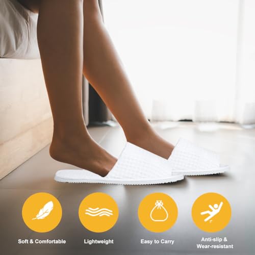 Cosysparks Offene Zehe hotelslipper, Einweg weiß Spa Hausschuhe Wiederverwendbar reise hausschuhe gästeschuhe Anti-Rutsch Indoor hotelschlappen für Gäste, die nach Hause reisen