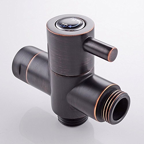 Weirun Solid Brass Shower Arm Diverter Valve Bathroom Universal Shower System Component Replacement Part For Hand Held Showerhead And Fixed Spray Head,Oil Rubbed Bronze #TOP2