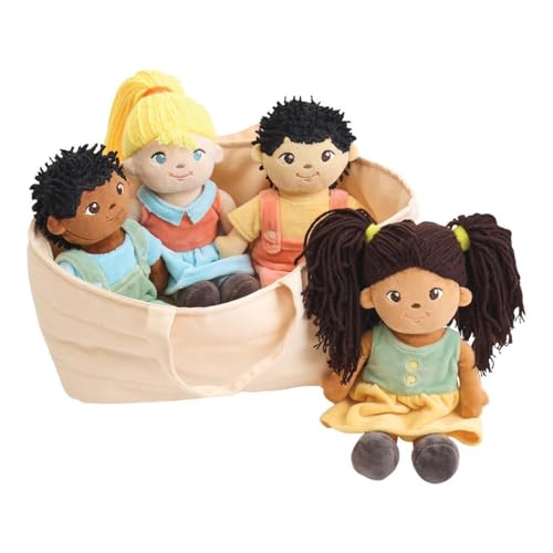 Set de 4 muñecas de tela multiculturales Kaplan miniatura 2