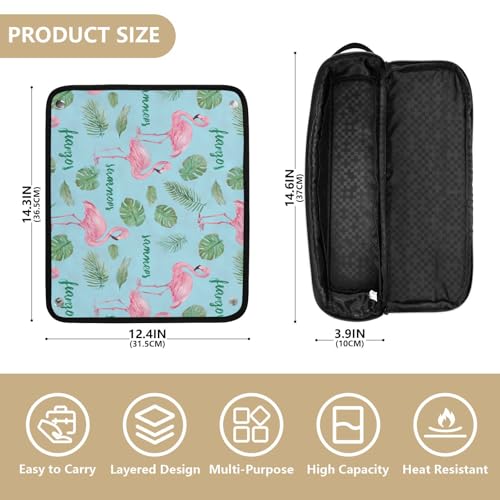 Bolsa de viaje Flamingo Tropical Blue para herramientas de cabello como planchas y rizadores miniatura 4
