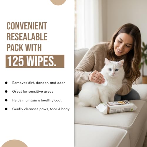 Image of Petkin Oatmeal Mega Valu-Pack Petwipes for Dogs and Cats, Wipes Away Daily Dirt and Odor, Cleans Face, Ears, Body and Eye Area, Super Convenient, Ideal for Home or Travel 125 Wipes | Oatmeal Mega Pet Wipes