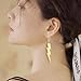 REELMAR 80s Dangle Earrings for Women Trendy 18K Gold-Plated Lightning Bolt Drop Earrings Minimalist Stainless Steel Geometric Statement Earings Jewelry (Gold-Plated)