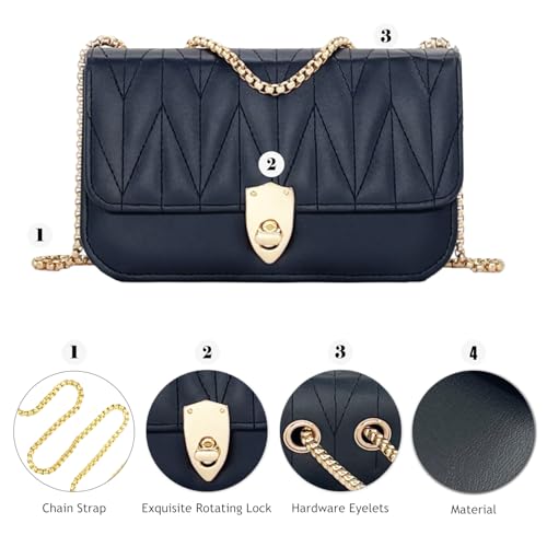 Small Shoulder Bags for Women with Chain Strap,Mini Quilted Embroidery Purses for Women3