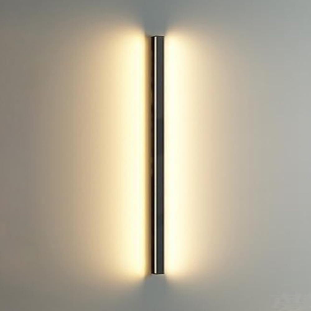 HCZKIUJY Modern Indoor Black Wall Light LED Linear Wall Sconce Wall Mounted Simple Long Strip Aluminum Wall Light,Kitchen Light (60cm)