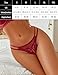 Avidlove Women Lace Panties Floral Lace Briefs Mesh Hollow Out G-String Thongs T-back Underwear Black/Wine Red L