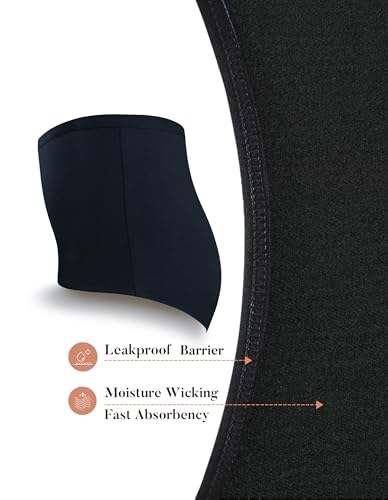 Image of AIRCUTE Washable Urinary Incontinence Protective Underwear for Women Leak Proof Absorbent Reusable Panties 60ML 1 Pack (Black, 2X-Large)