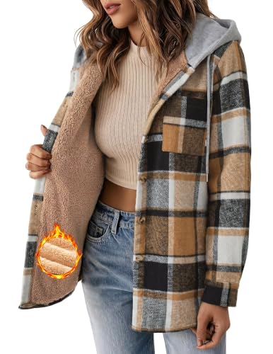 Zeagoo Womens Casual Flannel Shacket Warm Plaid Coat - image 2