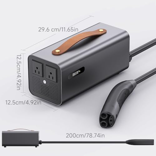 Image of 7KW NACS EV Discharger, V2L Discharge Box for Tesla Model X /Y /3 /S, V2H Charging Station Outdoor Power Supply for Camping, Construction, and Emergency Use
