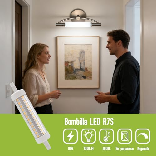 Bombillas LED R7S 118mm regulables equivalentes a halógena de 75W para lámpara lineal de hogar 2