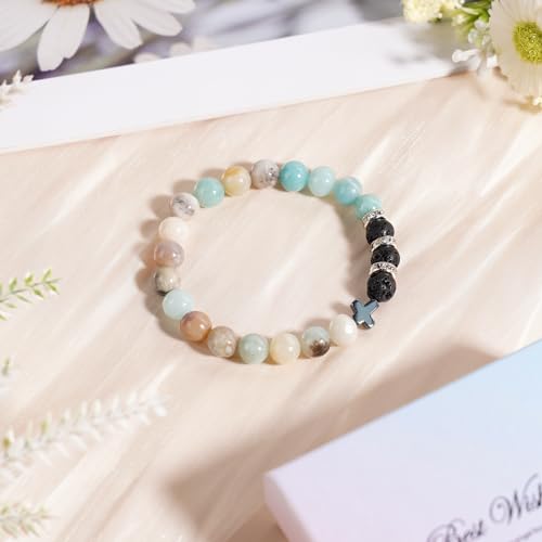 ToMike Christian Gifts for Women Natural Stone Bracelet with Lavender Essential Oil Christian Gifts for Women4