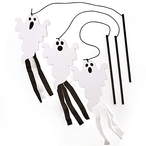Baker Ross FX181 Schwebender Geist Bastelset-8er Pack Spielzeug für Kinder Halloween Bastelsets Mittel weiß / schwarz