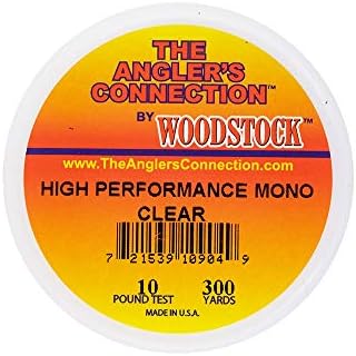 High Performance Mono Filament Fishing Line – Low Stretch, Clear Color, 300 Yards – 10 Pound Test