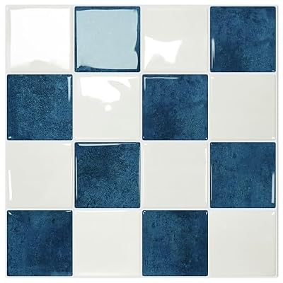 STICKGOO 10 Sheets Peel and Stick Backsplash - 9" x 9" 3D Adhesive Peel and Stick Tile Backsplash for Kitchen&Bathroom