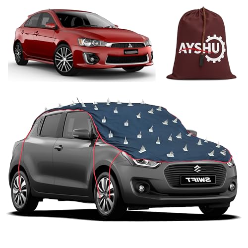 Image of AYSHU Water-Resistant Spike Car Cover for Mitsubishi Lancer - Protects from Dogs, Monkeys, Dust, Sunlight & UV - Full Roof Universal Fit