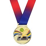 DIYEAH Medalla de Tenis Deportiva Dorada de 7 Cm Medalla de Ganador para Competición Deportiva Accesorio para Celebración y Reconocimiento Deportivo