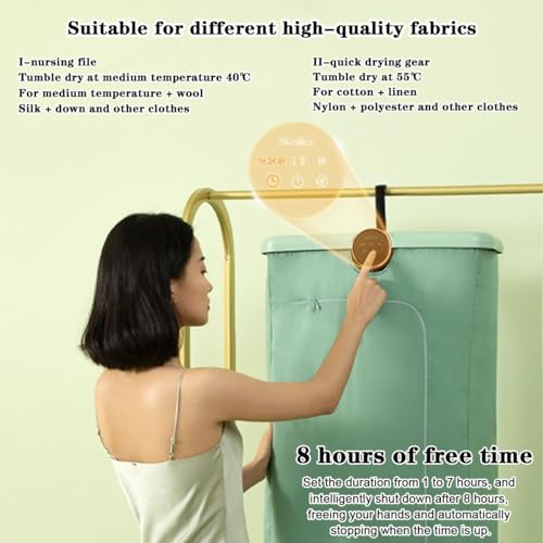 Draagbare droogmachine for kleding, opvouwbare verwarmde wasdroger, wasdrogerrek, kleine droger for kleding Compacte droger - Image 4