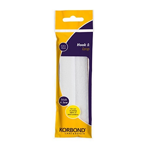 Buy Korbond 2 x 50 cm Hook and Loop Stick and Sew, White Online at Low